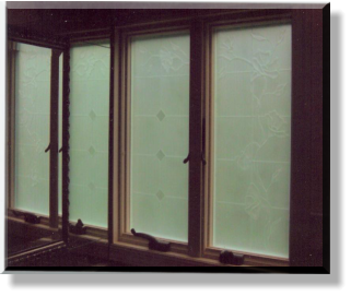 Panels were Etched then inserted within wood frames.Long Island