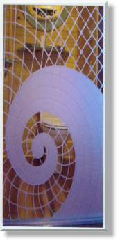 Deep Etched Lines throughout and Deep Etched Tiled Scroll.