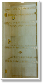 This Pattern Matches the Surrounding Bath Tiles and is Gold PaintFilled.