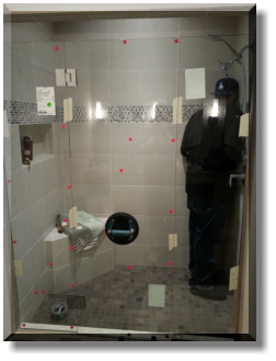 Dry Fit to mark off where Glass Meets Tile Wall/Orefield, PA