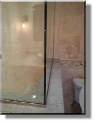 Clipless and Headerless Frameless Shower Enclosure.